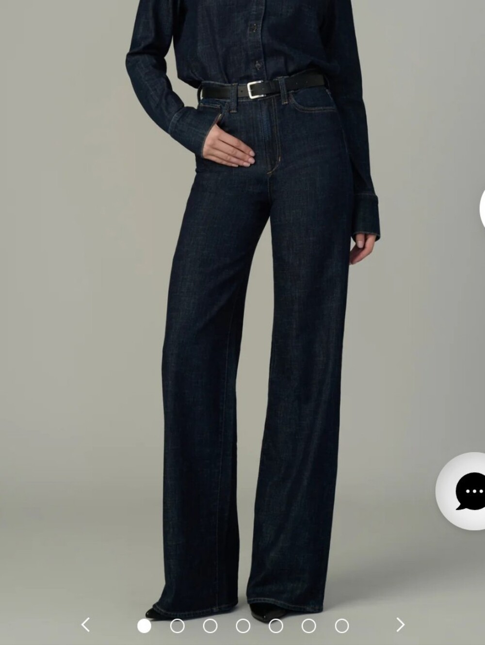 Wide Leg High-Rise Dark Blue Women's Jeans